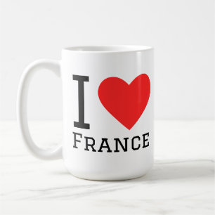 Caneca De Café Eu amo adesivo quadrado da frança