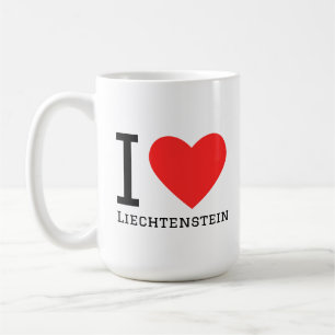Caneca De Café Eu amo adesivo quadrado de Liechtenstein