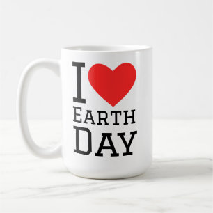 Caneca De Café Eu amo adesivo quadrado do dia da terra
