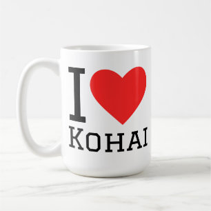 Caneca De Café Eu amo adesivo quadrado kohai
