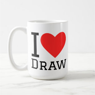 Caneca De Café Eu amo adesivo quadrado pintado
