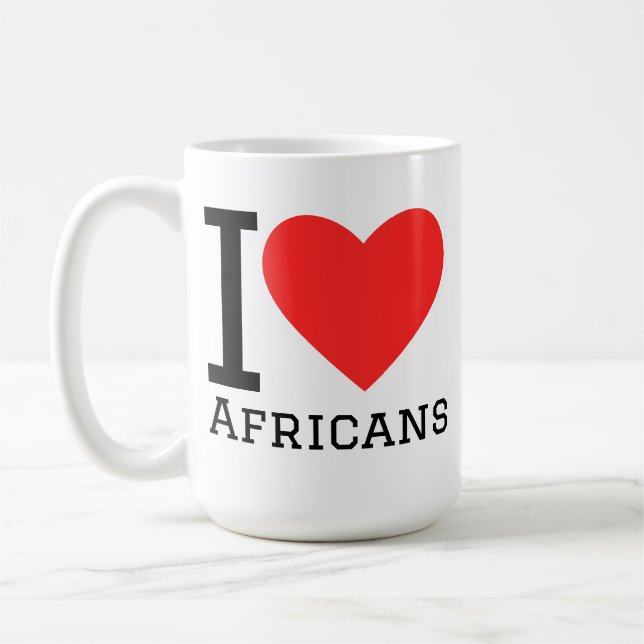 Caneca De Café Eu amo africanos (Esquerda)