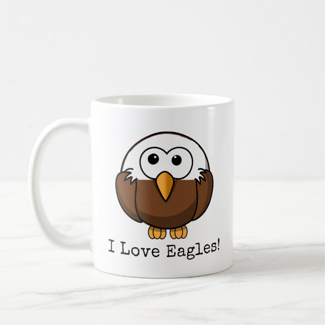 CANECA DE CAFÉ EU AMO ÁGUIA CARECA DESENHO (Esquerda)