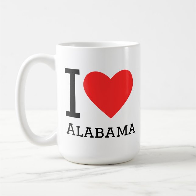 Caneca De Café Eu amo Alabama (Esquerda)