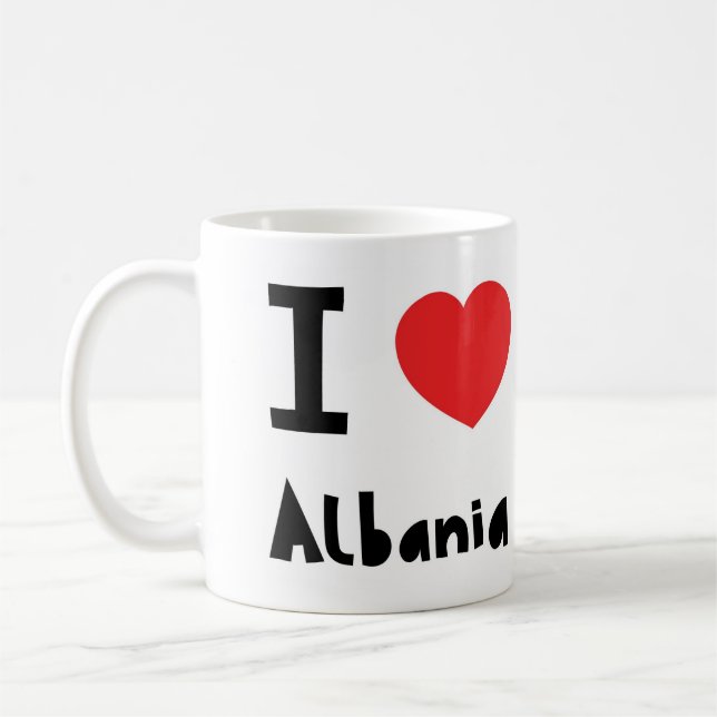 Caneca De Café Eu amo Albânia (Esquerda)
