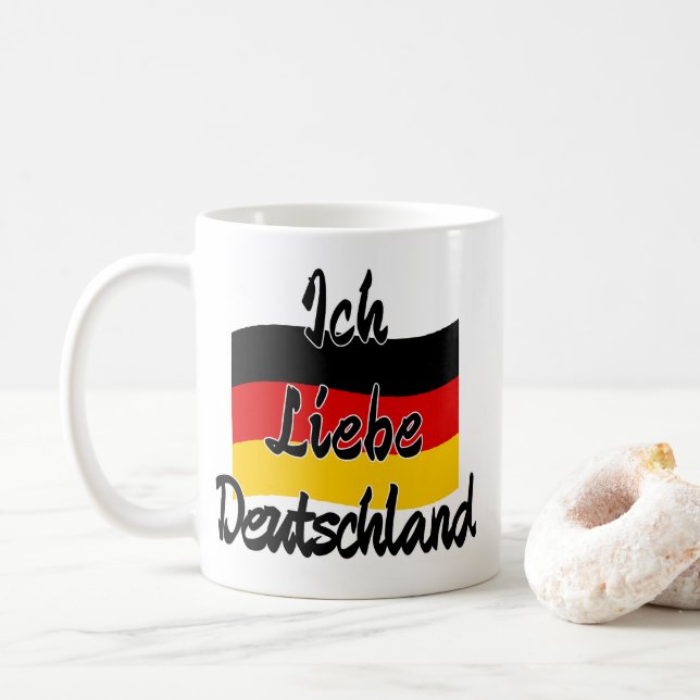 Caneca De Café Eu Amo Alemanha (Com Donut)