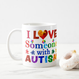 Caneca De Café Eu amo alguém com AUTISM