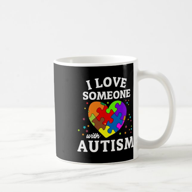 Caneca De Café Eu Amo Alguém Com Autismo (Direita)