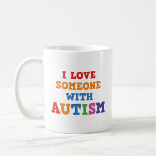 Caneca de Café Eu Amo Alguém com Autismo