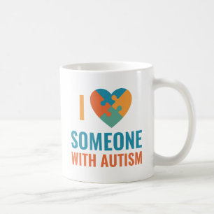 Caneca De Café Eu Amo Alguém com Autismo
