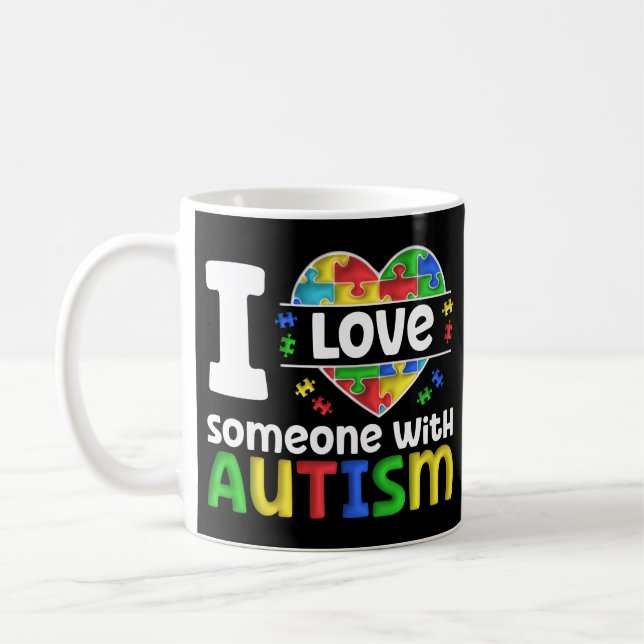 Caneca De Café Eu Amo Alguém Com Autismo, Presente De Consciência (Esquerda)