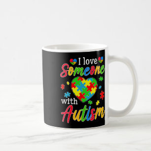 Caneca De Café Eu Amo Alguém Com Autismo Sensibilização Cardíaca