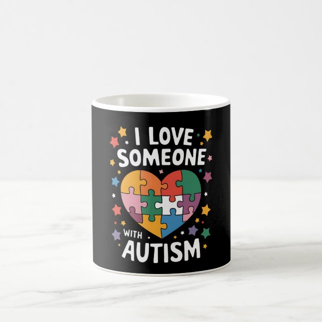 Caneca De Café Eu Amo Alguém Com Consciência Autista (Centro)