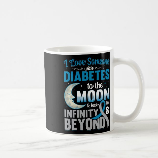 Caneca De Café Eu Amo Alguém Com Diabetes À Lua E Byck (Direita)