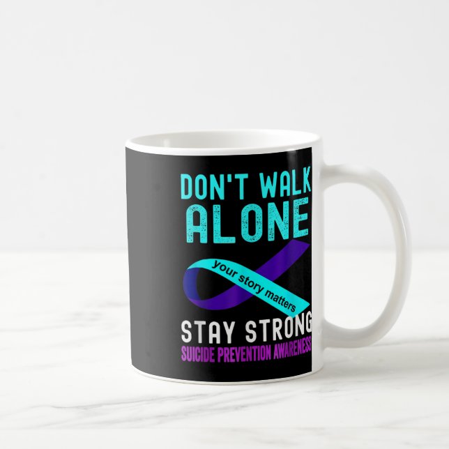 Caneca De Café Eu Amo Alguém Que Preveja Suicídio Com Rúpida Teal (Direita)