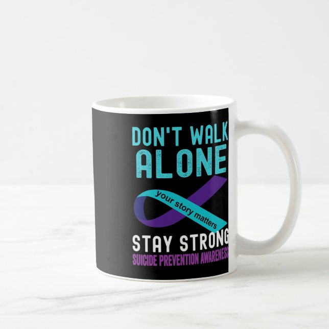 Caneca De Café Eu Amo Alguém Que Preveja Suicídio Com Rúpida Teal (Direita)