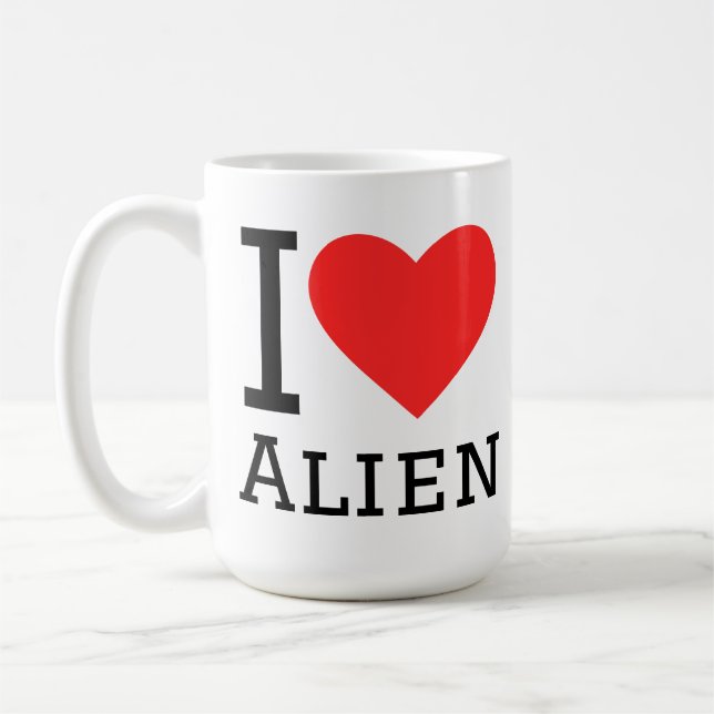 Caneca De Café Eu amo alienígena (Esquerda)