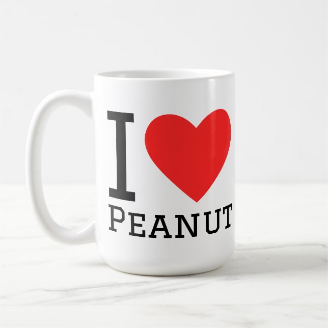 Caneca De Café Eu amo amendoim (Esquerda)