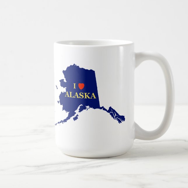 Caneca De Café Eu Amo (Amo) Alasca (Direita)