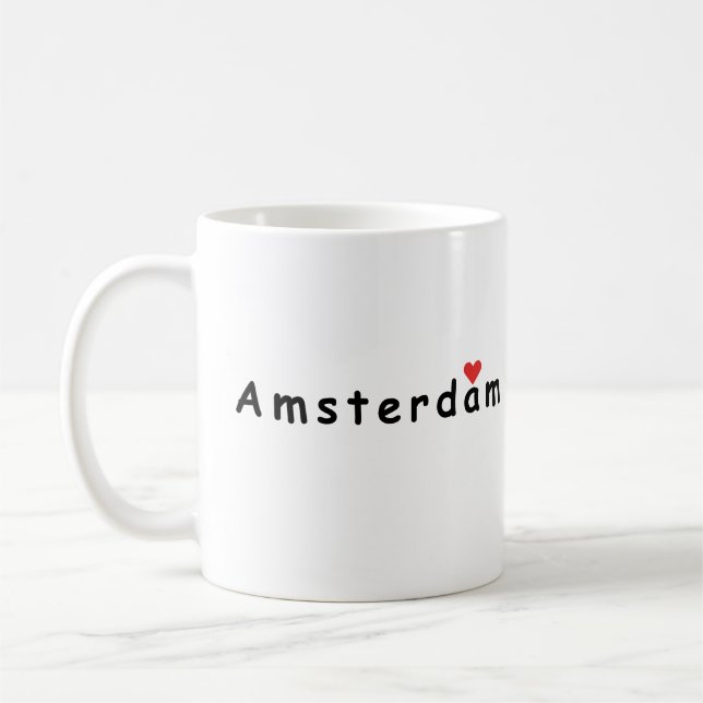 Caneca De Café Eu amo Amsterdã (Esquerda)