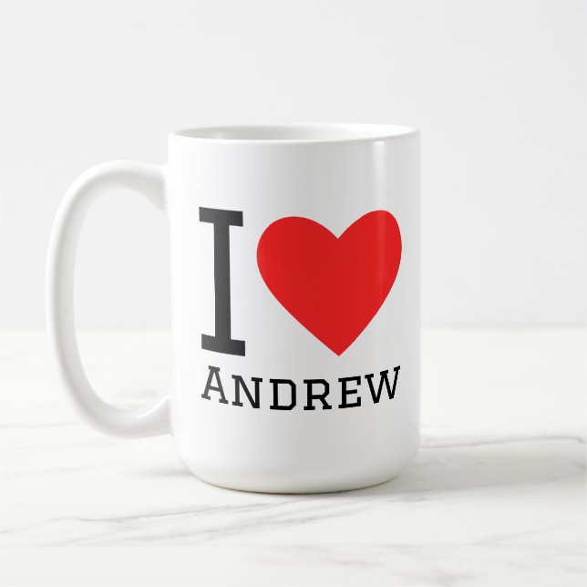 Caneca De Café Eu amo Andrew (Esquerda)