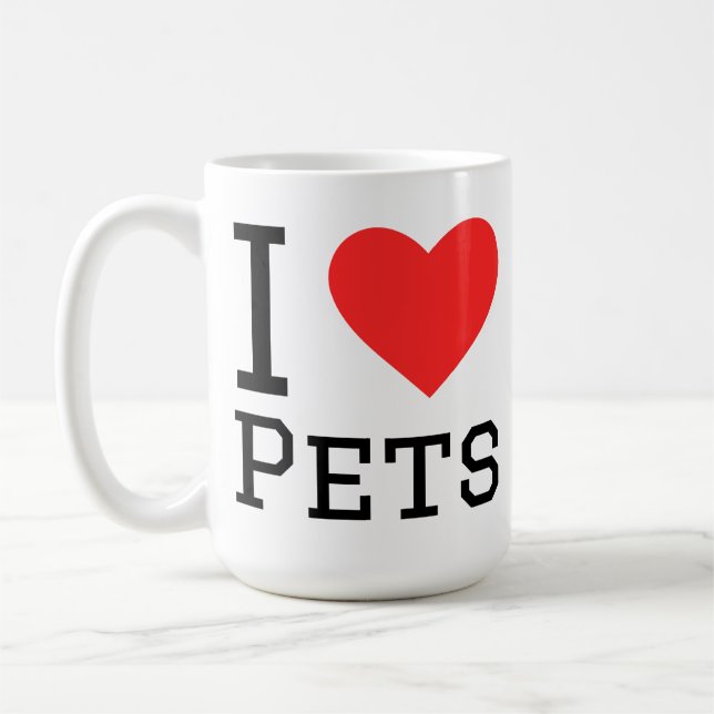 Caneca De Café Eu amo animais de estimação (Esquerda)