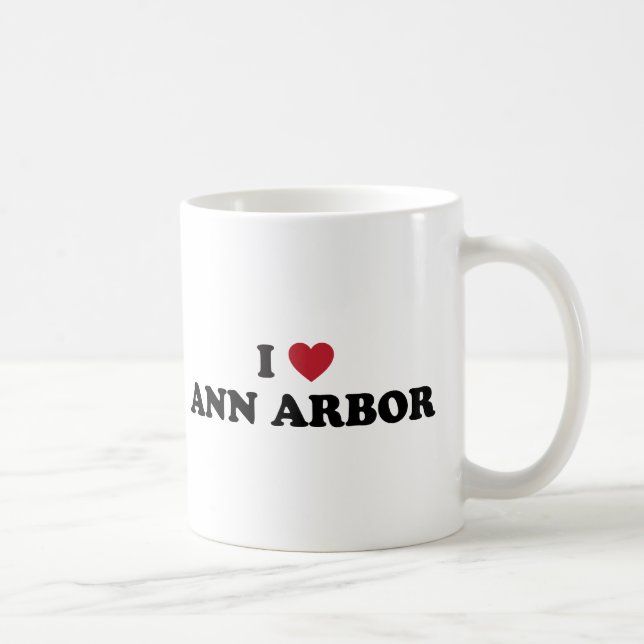 Caneca De Café Eu amo Ann Arbor Michigan (Direita)