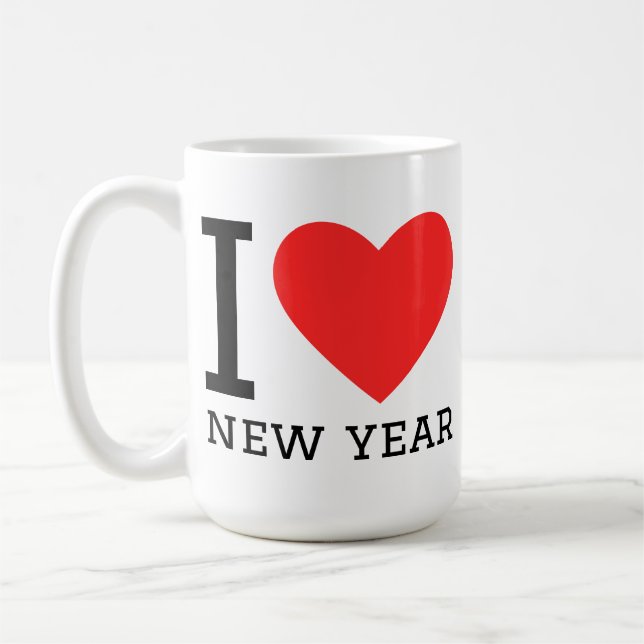 Caneca De Café Eu amo ano novo (Esquerda)