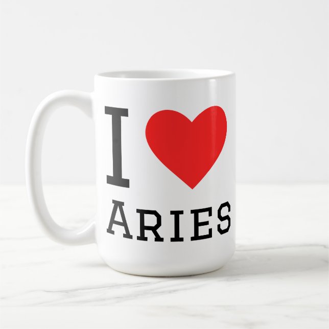 Caneca De Café Eu amo áries (Esquerda)