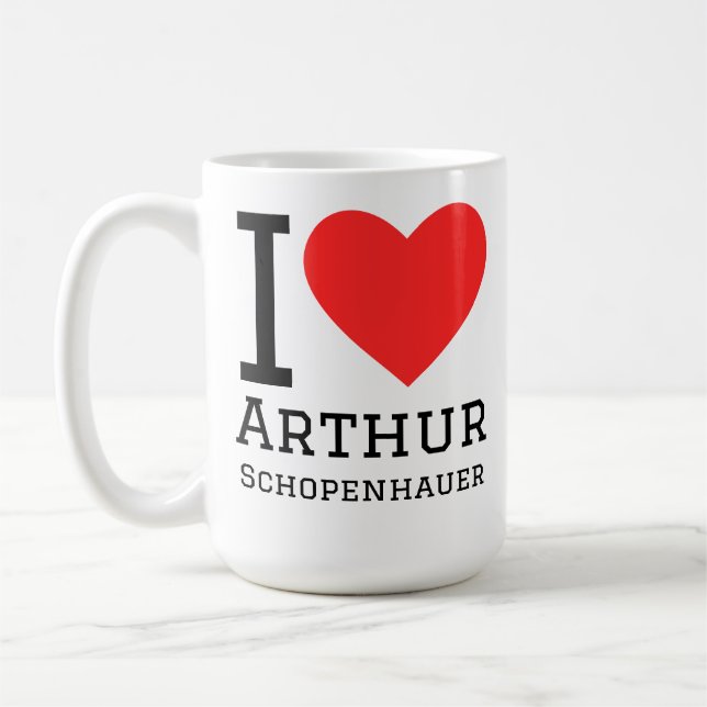 Caneca De Café Eu amo Arthur Schopenhauer (Esquerda)
