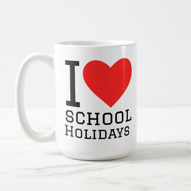 Caneca De Café Eu amo as férias escolares (Esquerda)