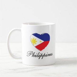 Caneca De Café Eu amo as Filipinas com coração da bandeira