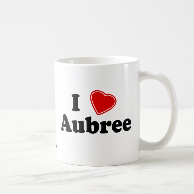 Caneca De Café Eu amo Aubree (Direita)