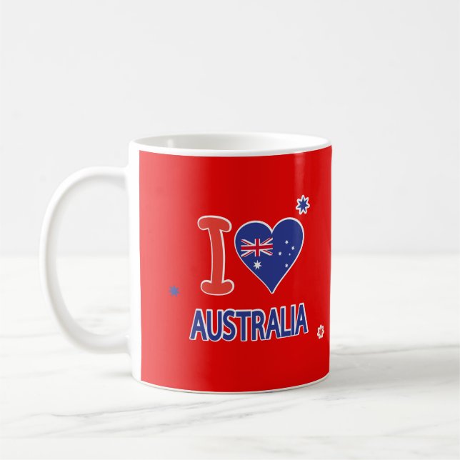 Caneca De Café "EU AMO AUSTRÁLIA" Austrália Dia 26 de janeiro (Esquerda)