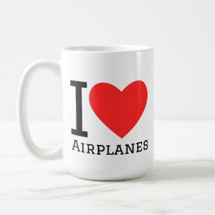 Caneca De Café Eu amo aviões