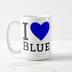 Caneca De Café Eu amo azul