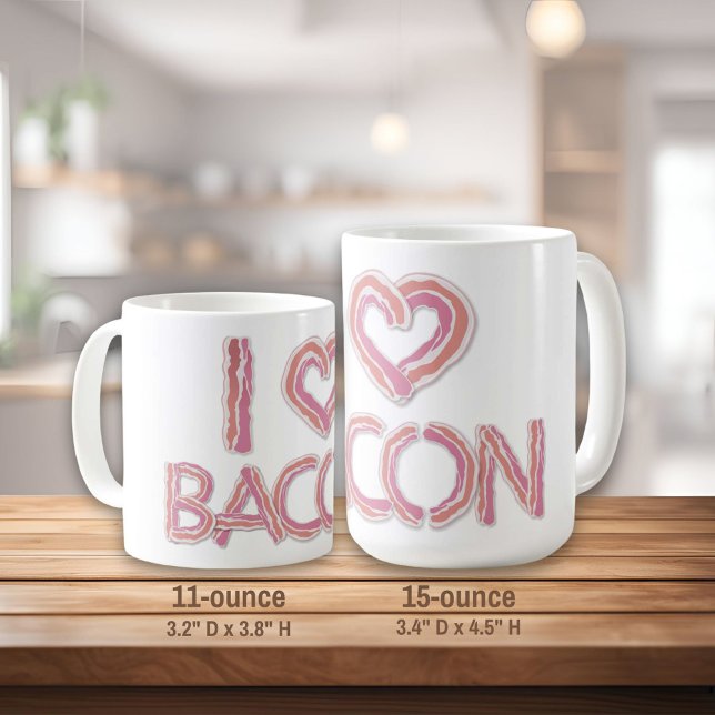 Caneca De Café Eu Amo Bacon (Criador carregado)