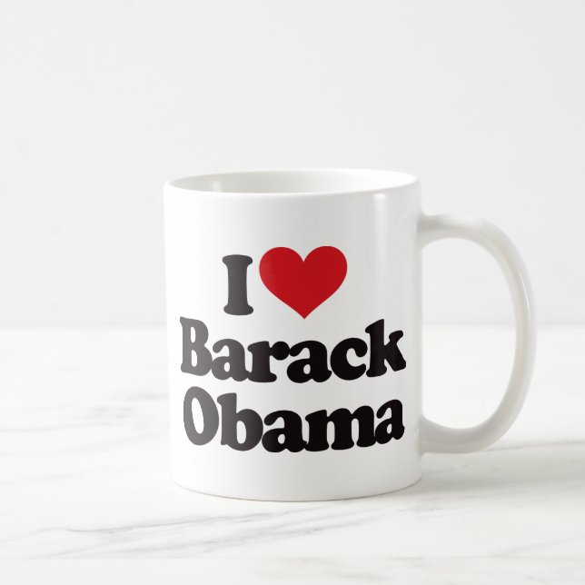 Caneca De Café Eu amo Barack Obama (Direita)