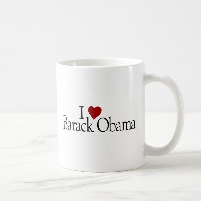 Caneca De Café Eu amo Barack Obama (Direita)