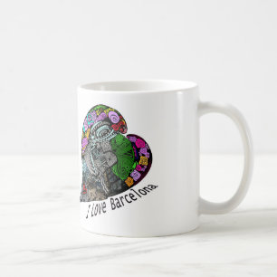 Caneca De Café Eu amo Barcelona - a cidade da flor