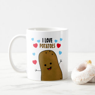 Caneca De Café Eu Amo Batatas