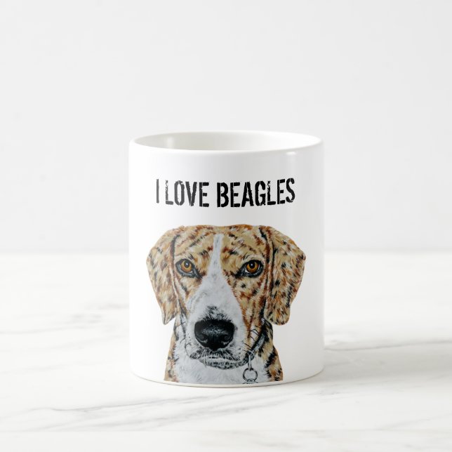 Caneca De Café Eu Amo Beagles Mug (Centro)