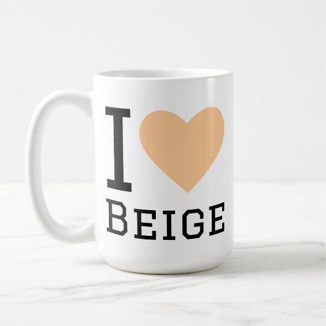 Caneca De Café Eu amo bege (Esquerda)