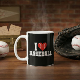 Caneca De Café Eu Amo Beisebol
