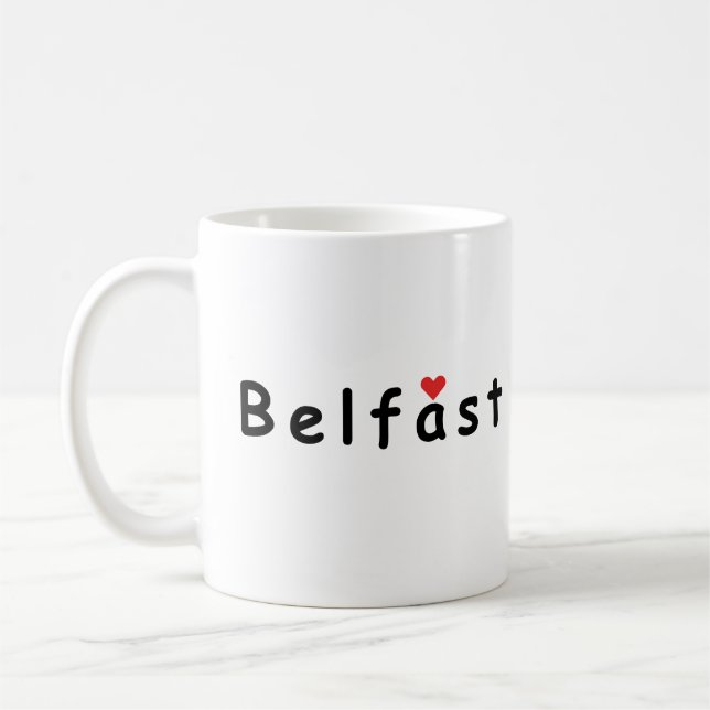 Caneca De Café Eu amo Belfast (Esquerda)