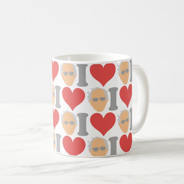 Caneca De Café Eu Amo Bernie Sanders (Frente Esquerda)