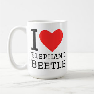 Caneca De Café Eu amo besouro elefante 