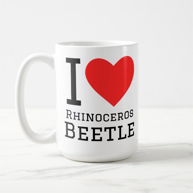 Caneca De Café Eu amo besouro rinoceronte (Esquerda)