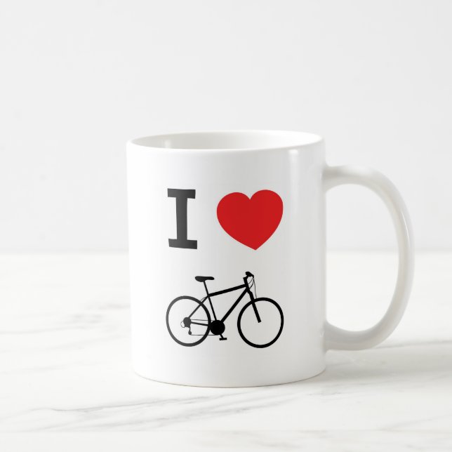 Caneca De Café Eu amo bicicletas (Direita)