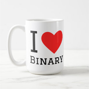 Caneca De Café Eu amo binário